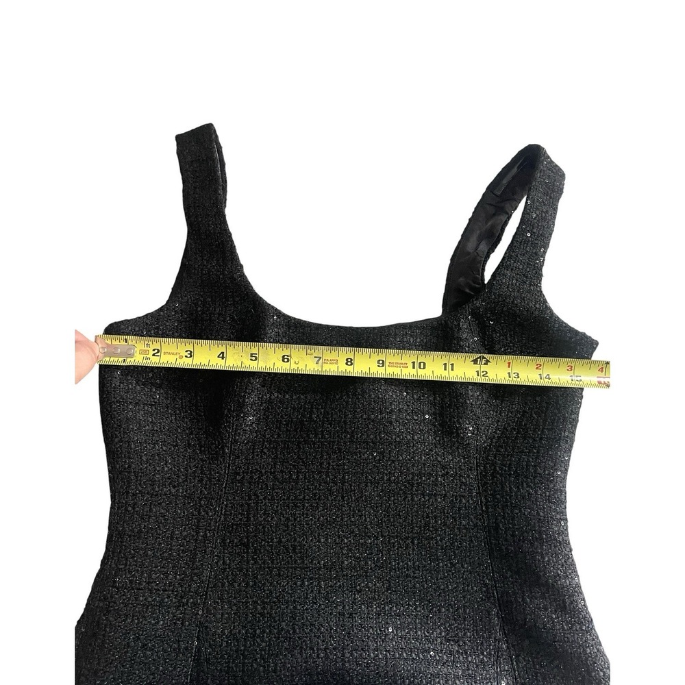 NWT Meshki Black Beth Tweed Mini Dress Wool Blend Sparkly Sz XS LBD Old Money - Picture 13 of 15